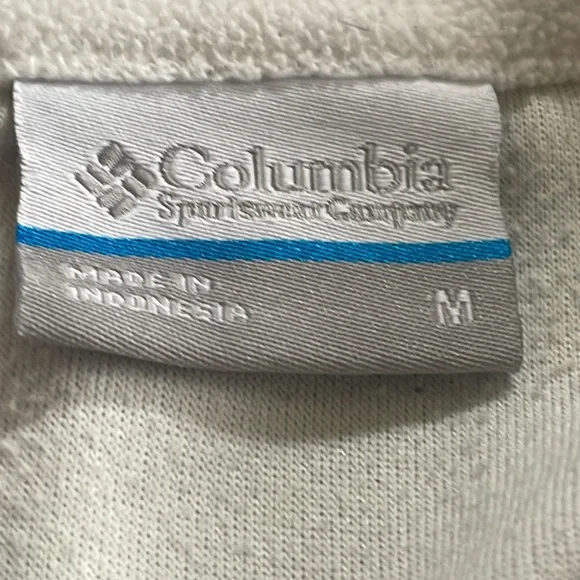 EUC~Woman’s Columbia Medium Sized 3/4 Zippered Gray/White Long Sleeve Fleece - Picture 5 of 6